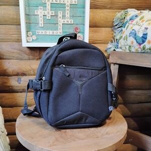 Protégé Small Black Nylon Back Pack With Adjustable Straps